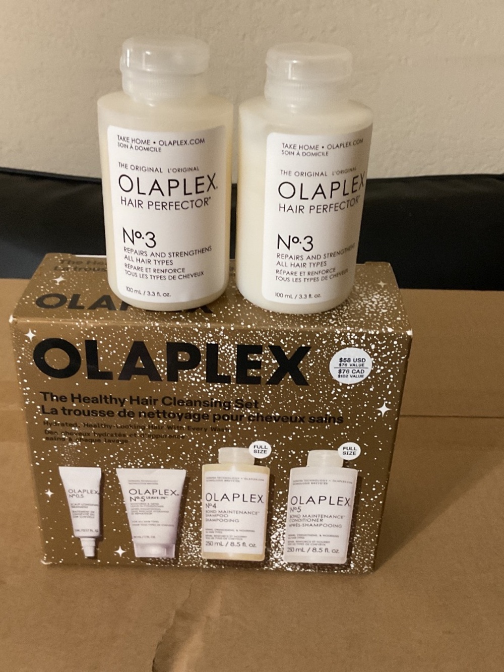 OLAPLEX Gold and White Hair Care lot of 2 #3 hair perfector